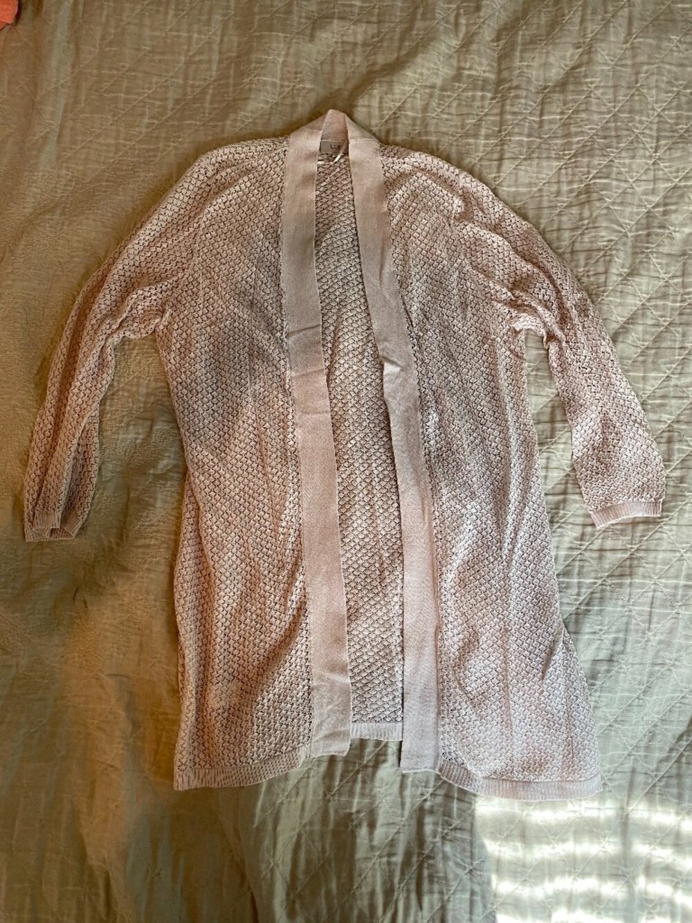 LOFT Outlet Blush Pink Open Front Knit Cardigan Size Medium